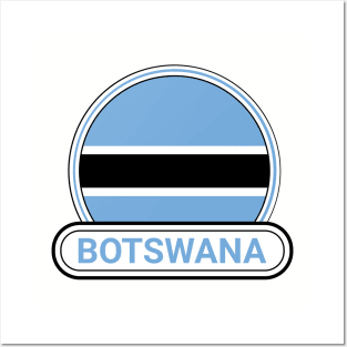 Botswana Country Badge - Botswana Flag Posters and Art